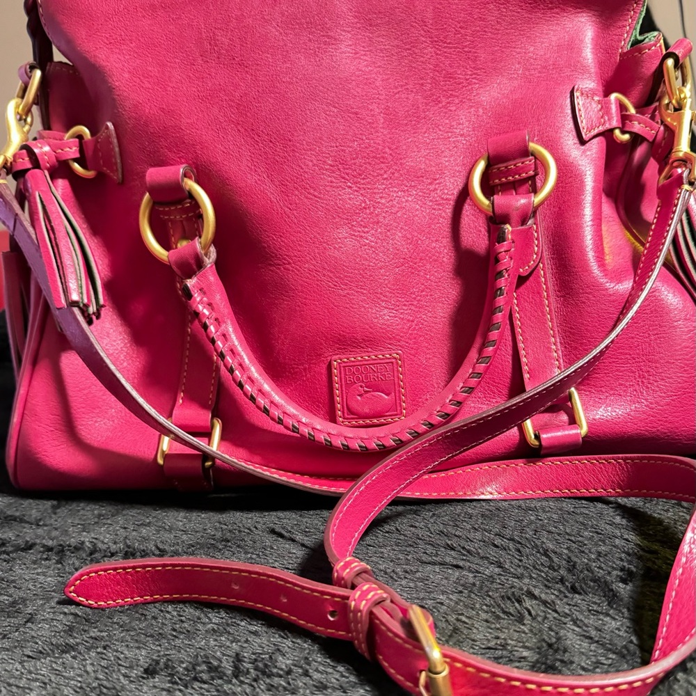 Rare Dooney and Bourke Large Florentine Satchel in Fuchsia